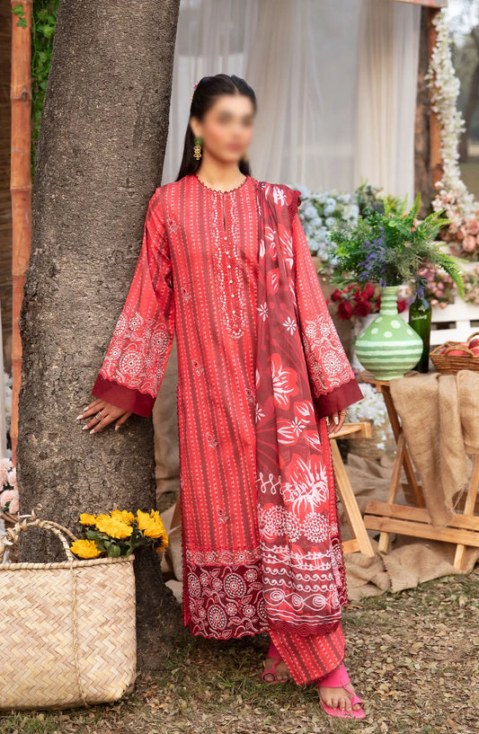 Ayzel Summer Dream Unstitched Lawn Vol 01 - AZL-V1-05 CARDINAL