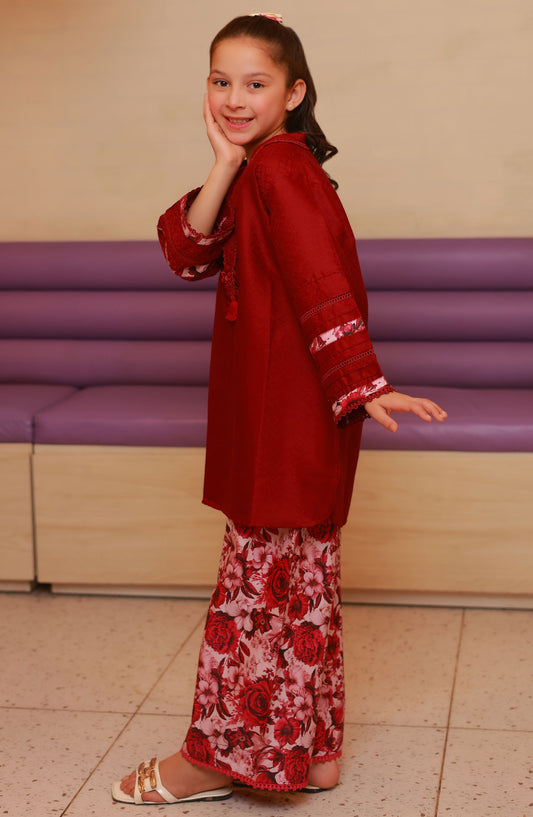 Amna Khadija Casual Cotton Stitched 2 Piece Suit - BBMDD-14D - AM25BNBD3 - Red - Eid Collection