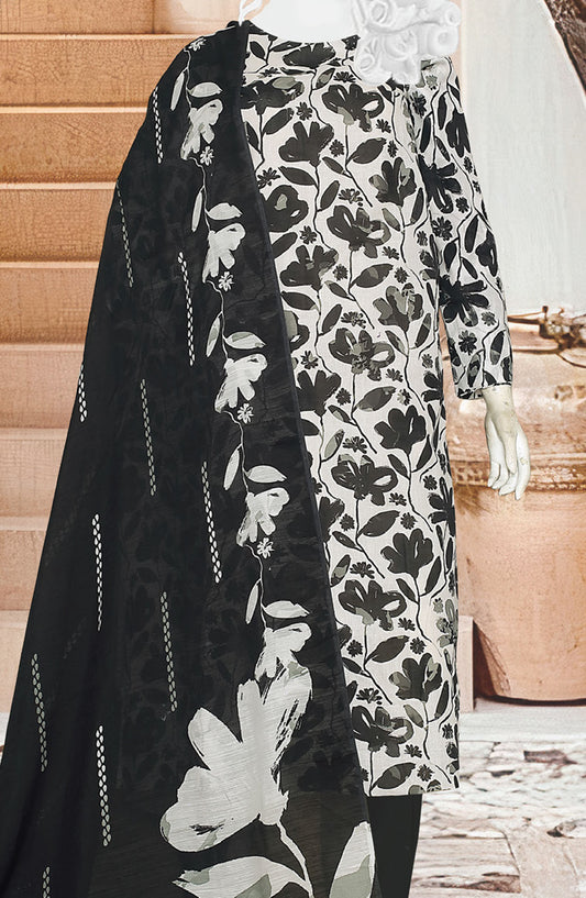 Black Beauty by Al Karim Printed Lawn Unstitched 3 Piece Suit - D-16 - ALK25ABCBB - Black - Summer Collection