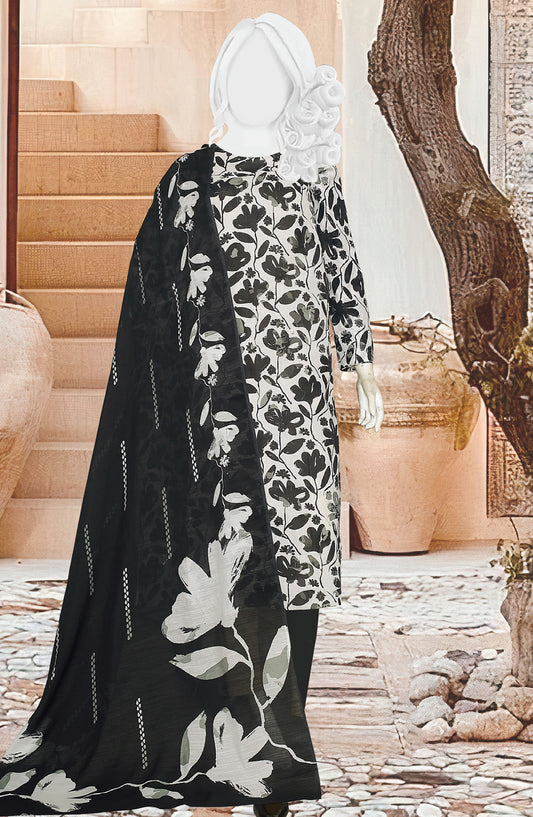 Black Beauty by Al Karim Printed Lawn Unstitched 3 Piece Suit - D-16 - ALK25ABCBB - Black - Summer Collection
