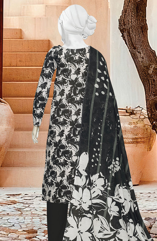 Black Beauty by Al Karim Printed Lawn Unstitched 3 Piece Suit - D-14 - ALK25ABCBB - Black - Summer Collection