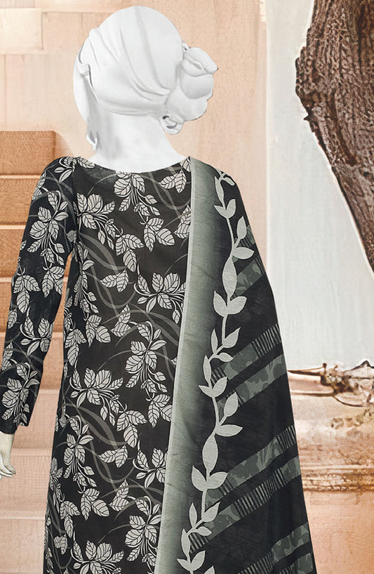 Black Beauty by Al Karim Printed Lawn Unstitched 3 Piece Suit - D-13 - ALK25ABCBB - Black - Summer Collection