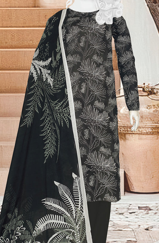 Black Beauty by Al Karim Printed Lawn Unstitched 3 Piece Suit - D-12 - ALK25ABCBB - Black - Summer Collection