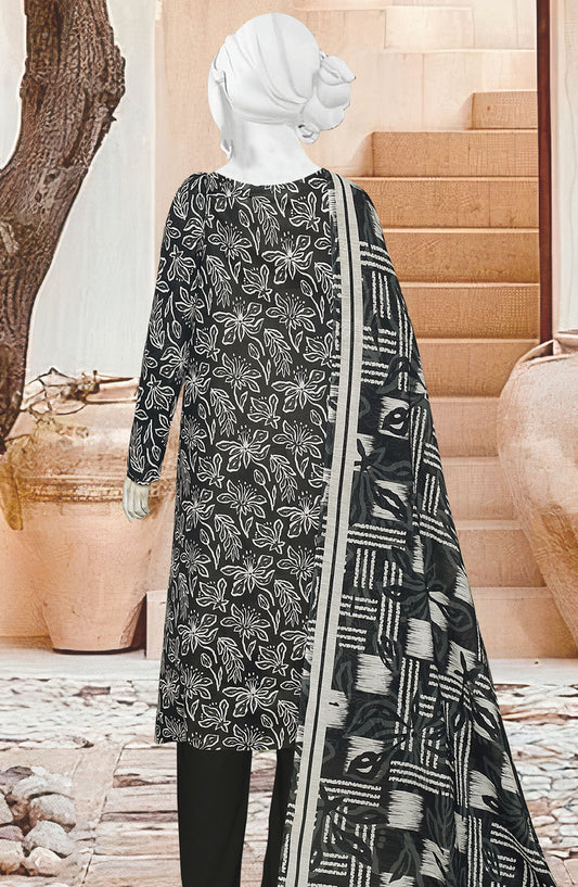 Black Beauty by Al Karim Printed Lawn Unstitched 3 Piece Suit - D-08 - ALK25ABCBB - Black - Summer Collection