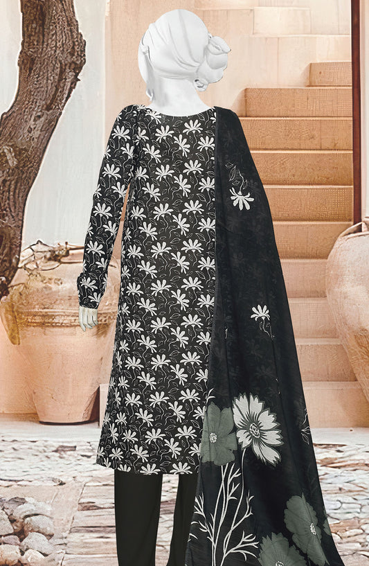 Black Beauty by Al Karim Printed Lawn Unstitched 3 Piece Suit - D-05 - ALK25ABCBB - Black - Summer Collection