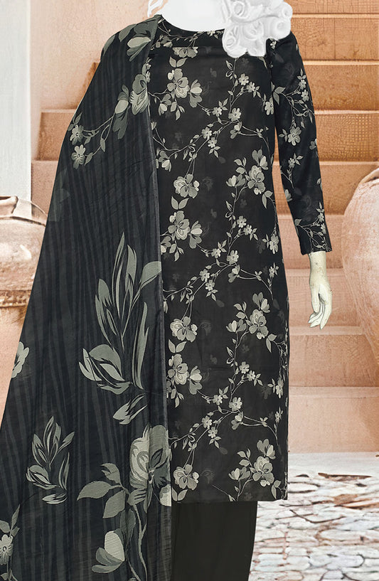 Black Beauty by Al Karim Printed Lawn Unstitched 3 Piece Suit - D-03 - ALK25ABCBB - Black - Summer Collection