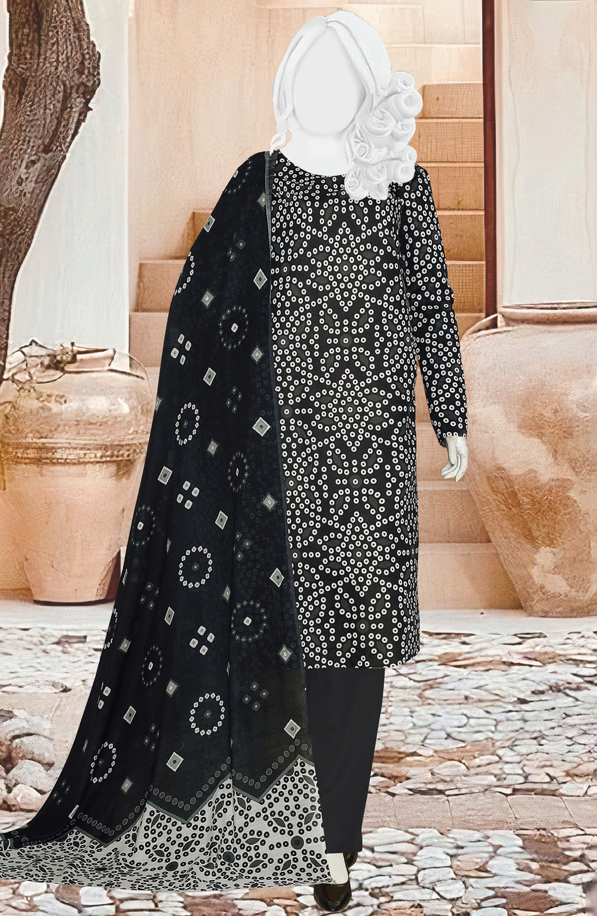 Black Beauty by Al Karim Printed Lawn Unstitched 3 Piece Suit - D-02 - ALK25ABCBB - Black - Summer Collection