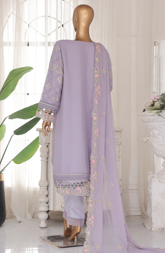 Bin Saeed Embroidered Chiffon Stitched 3 Piece Suit - D-04 - BS25ELC - Purple - Festive Collection