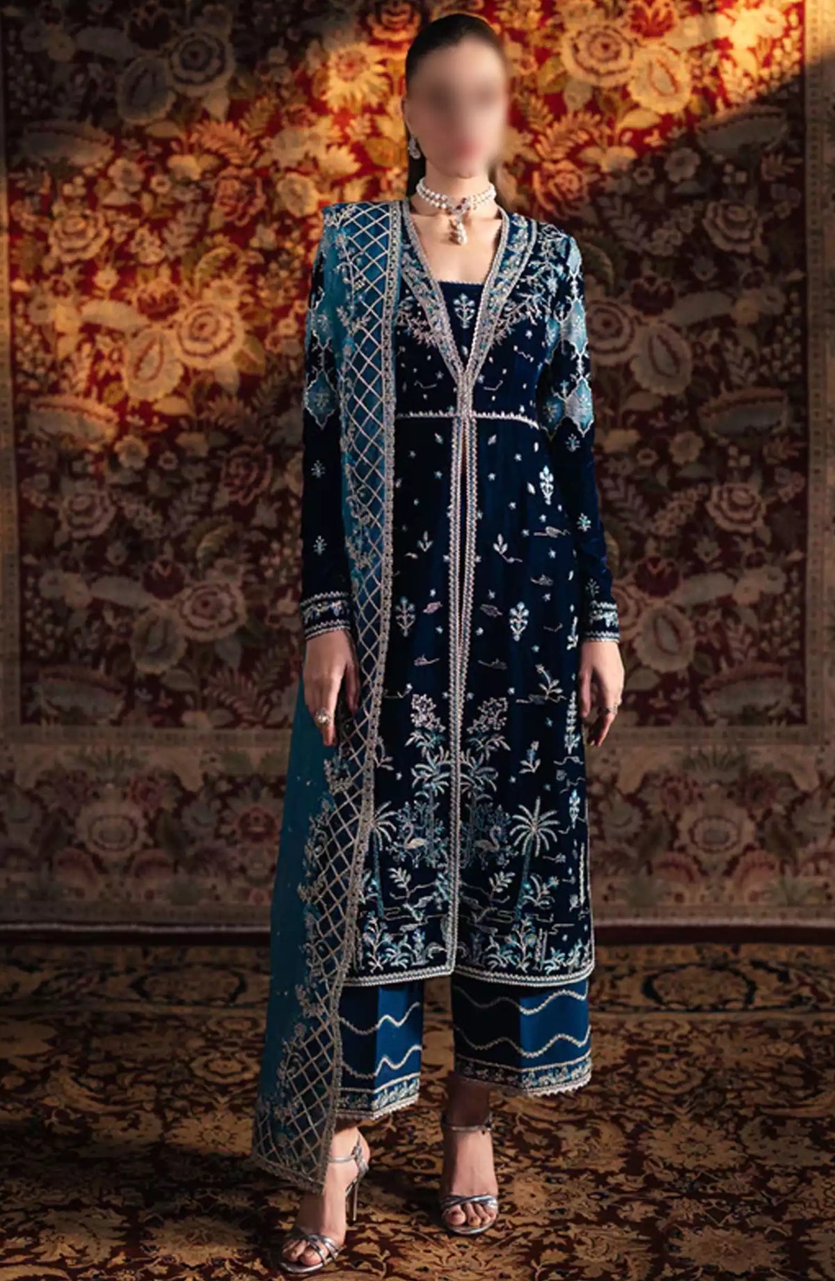 Qalamkar Luxury Velvet Collection 2024 - BK-07 LIYANA
