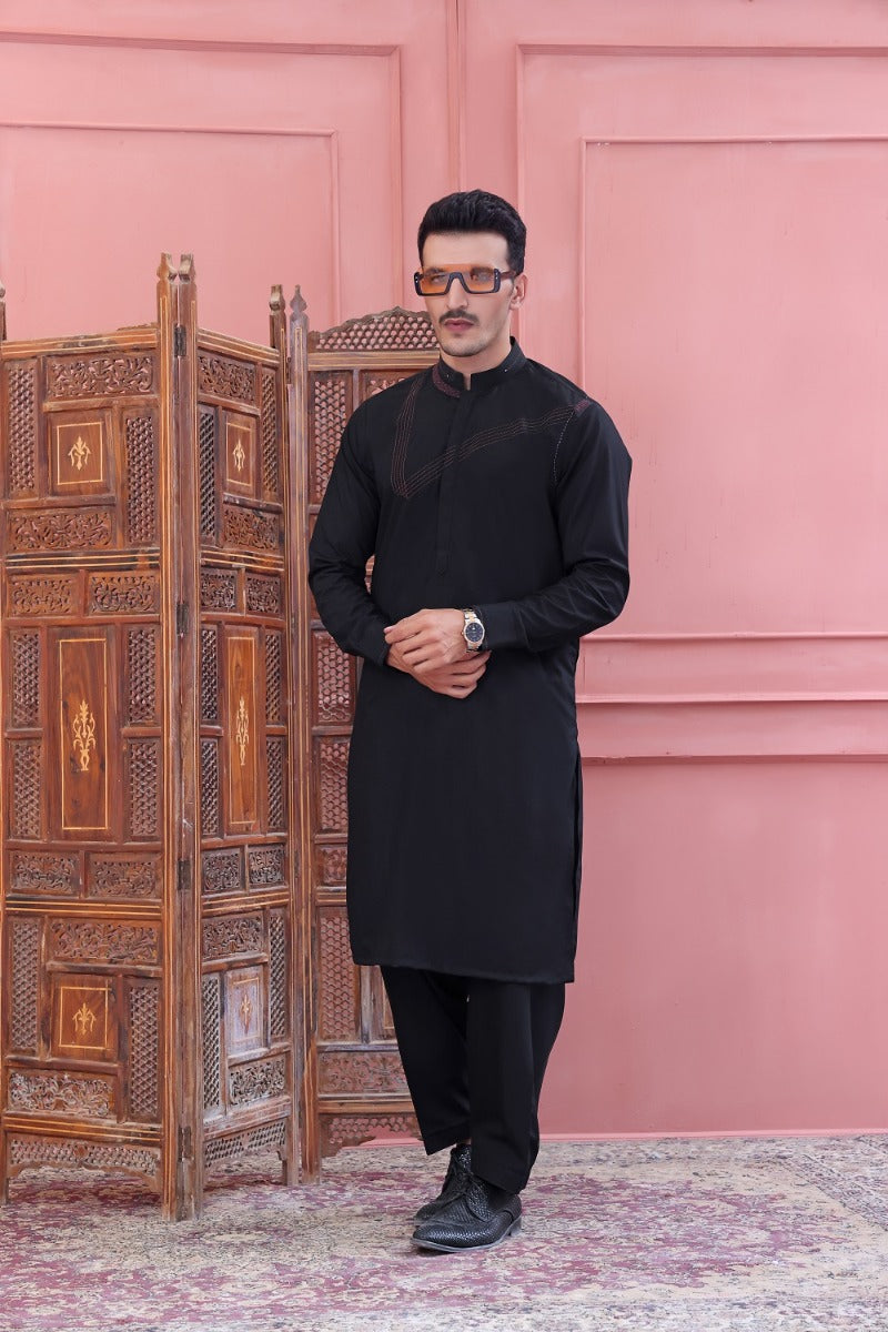TGM Fancy Shalwar Kameez Black Bean