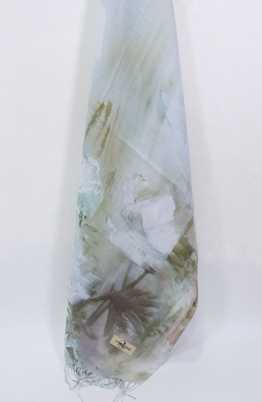 Amna Khadija Premium Twill Jacquard Stole - Design-01 - AM25OLT - Light Blue - Summer Collection