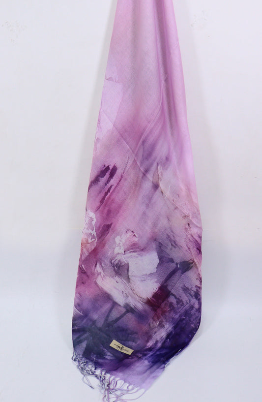 Amna Khadija Premium Twill Jacquard Stole - Design-06 - AM25OLT - Purple - Summer Collection