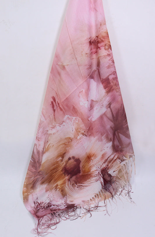 Amna Khadija Premium Twill Jacquard Stole - Design-08 - AM25OLT - Pink - Summer Collection