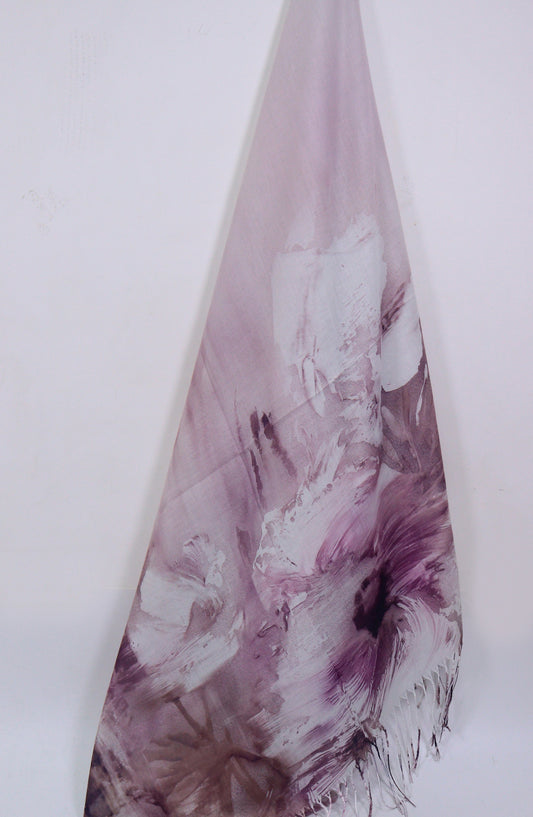 Amna Khadija Premium Twill Jacquard Stole - Design-10 - AM25OLT - Light Purple - Summer Collection