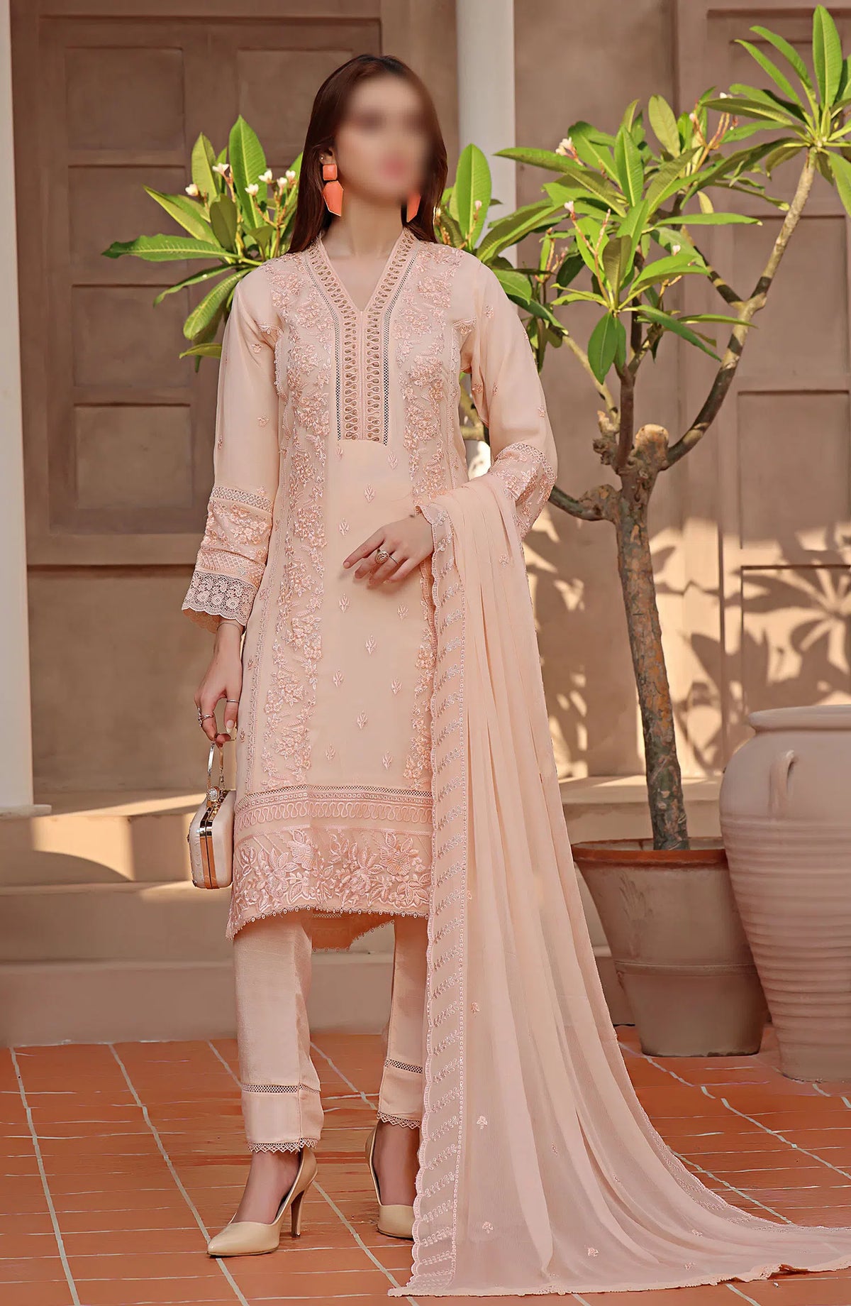 Guzel Hazel Formal 3 Piece Stitched Collection - BLUSH