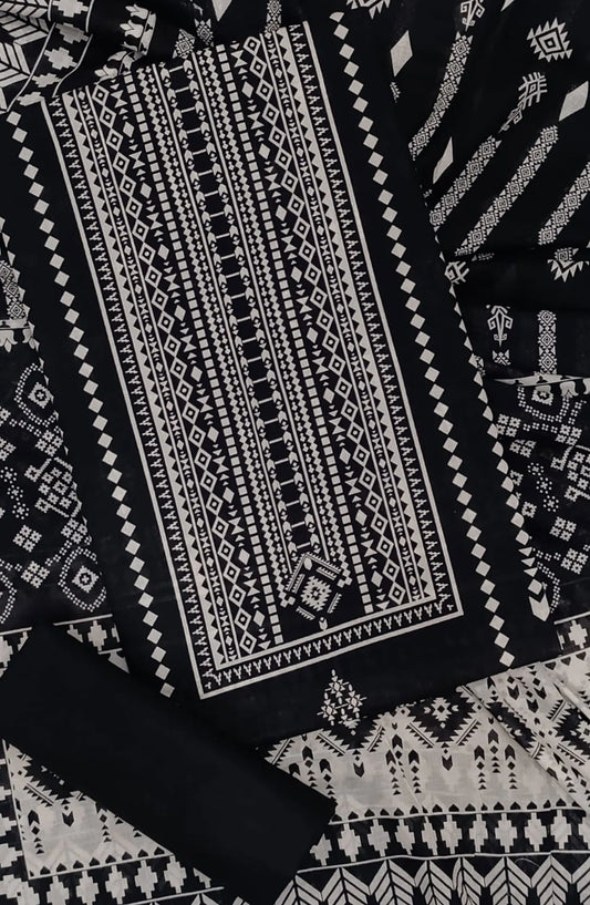 Black And White 3 Piece Printed Lawn Collection 2024 - BNW 02