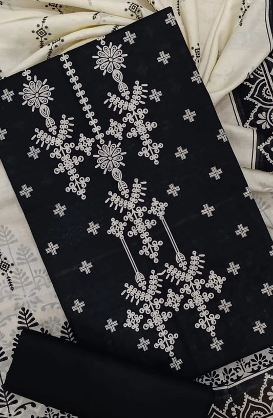 Black And White 3 Piece Printed Lawn Collection 2024 - BNW 03