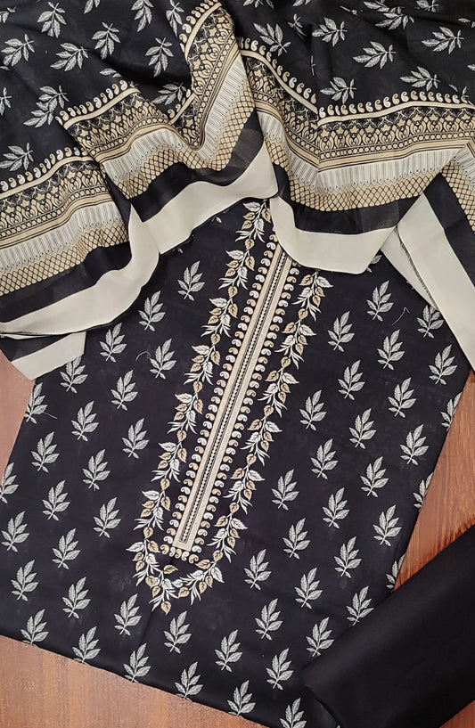 Black And White 3 Piece Printed Lawn Collection 2024 - BNW 10