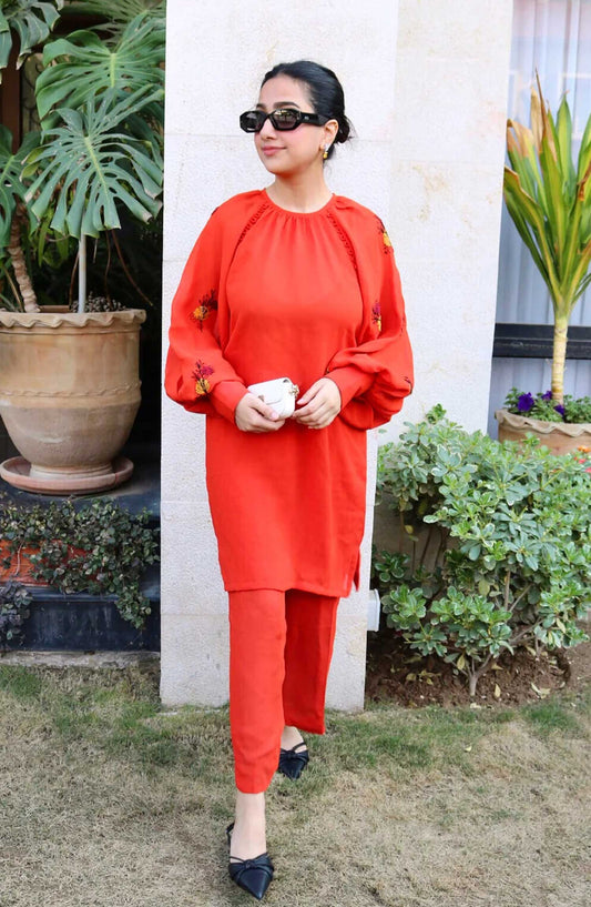 Hues Atelier Casual Grip Stitched 2 Piece - Boho Orange - HA25BP - Orange - Casual Collection