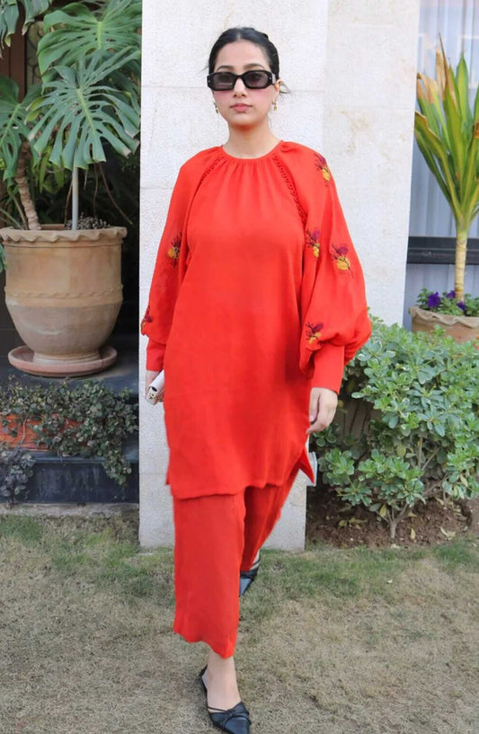 Hues Atelier Casual Grip Stitched 2 Piece - Boho Orange - HA25BP - Orange - Casual Collection