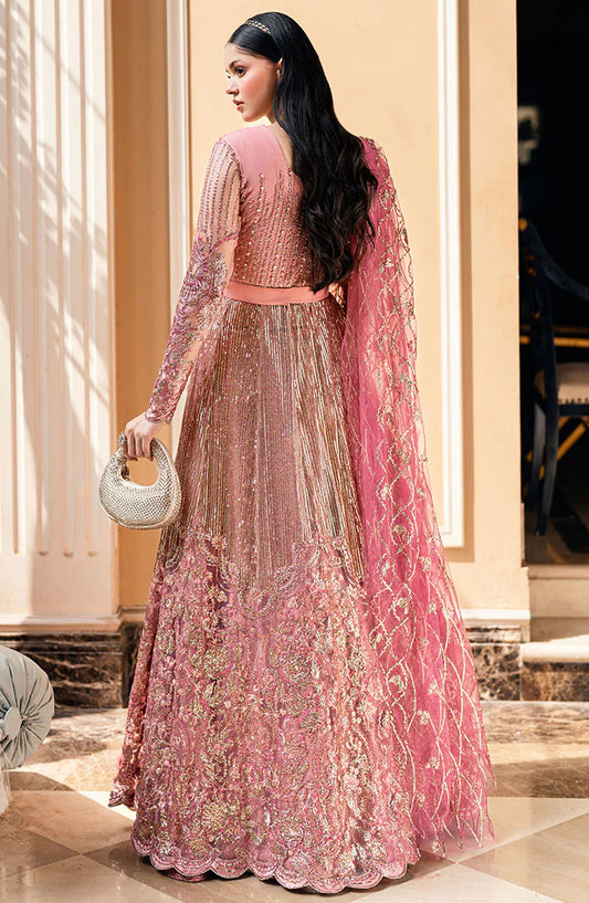 Mushq Embroidered Net Unstitched 4 Piece - Bonafide - MQ25M - Pink - Formal Collection