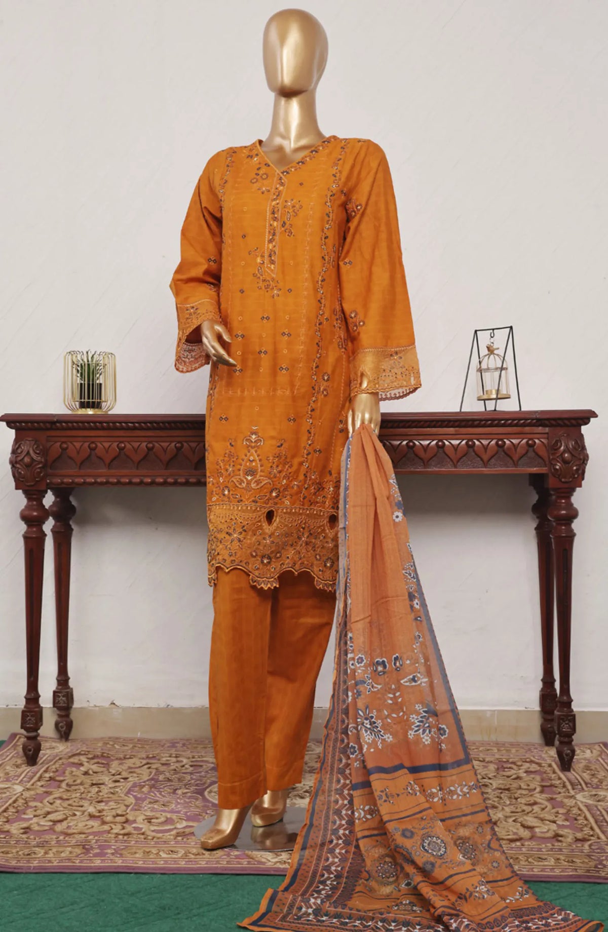 Bin Saeed Festive Embroidered Lawn Collection 2024 - BSFELC-01