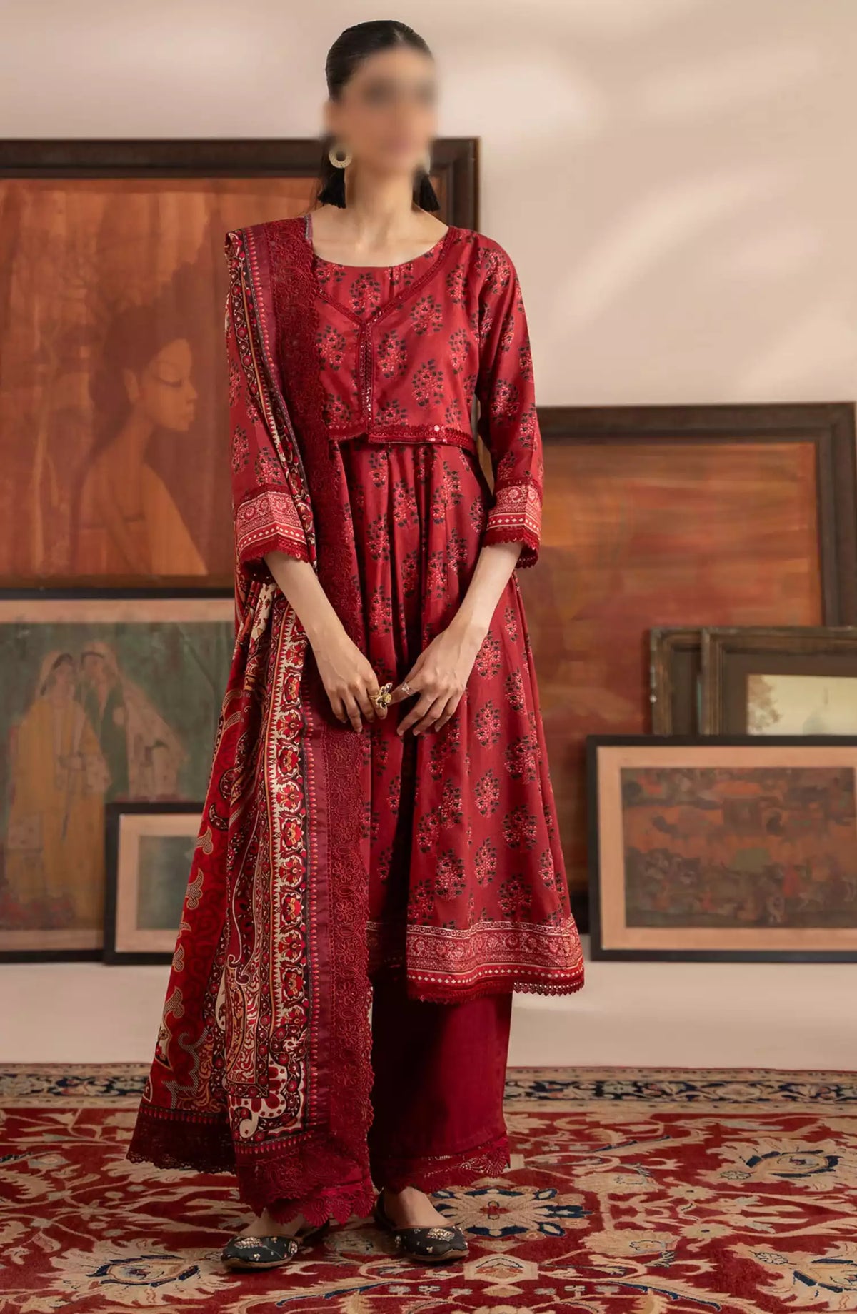 Mausummery Winter Unstitched Collection Vol 02 - Carnelian