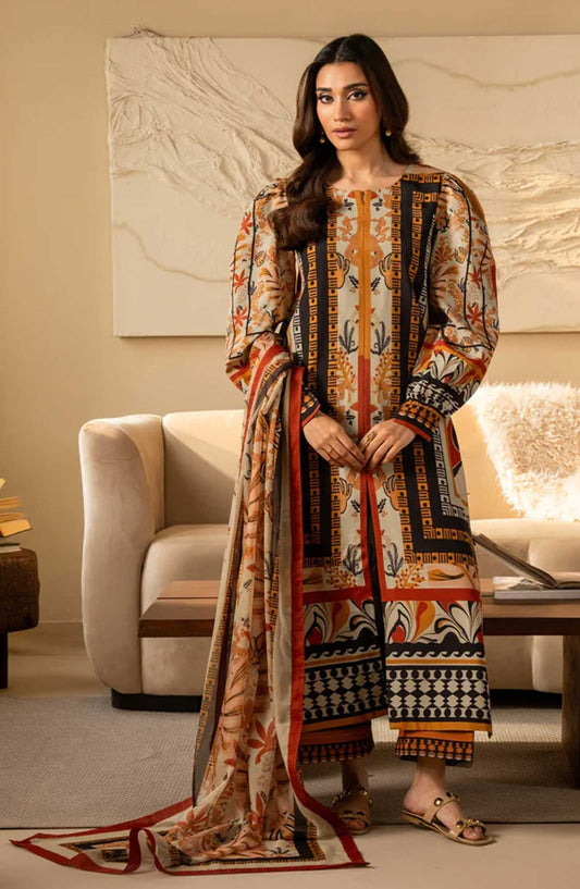 Nazm by Maryam N Maria Printed Silk Unstitched 3 Piece - CELESTA - MS50462 - MNM25N - Black - Festive Collection