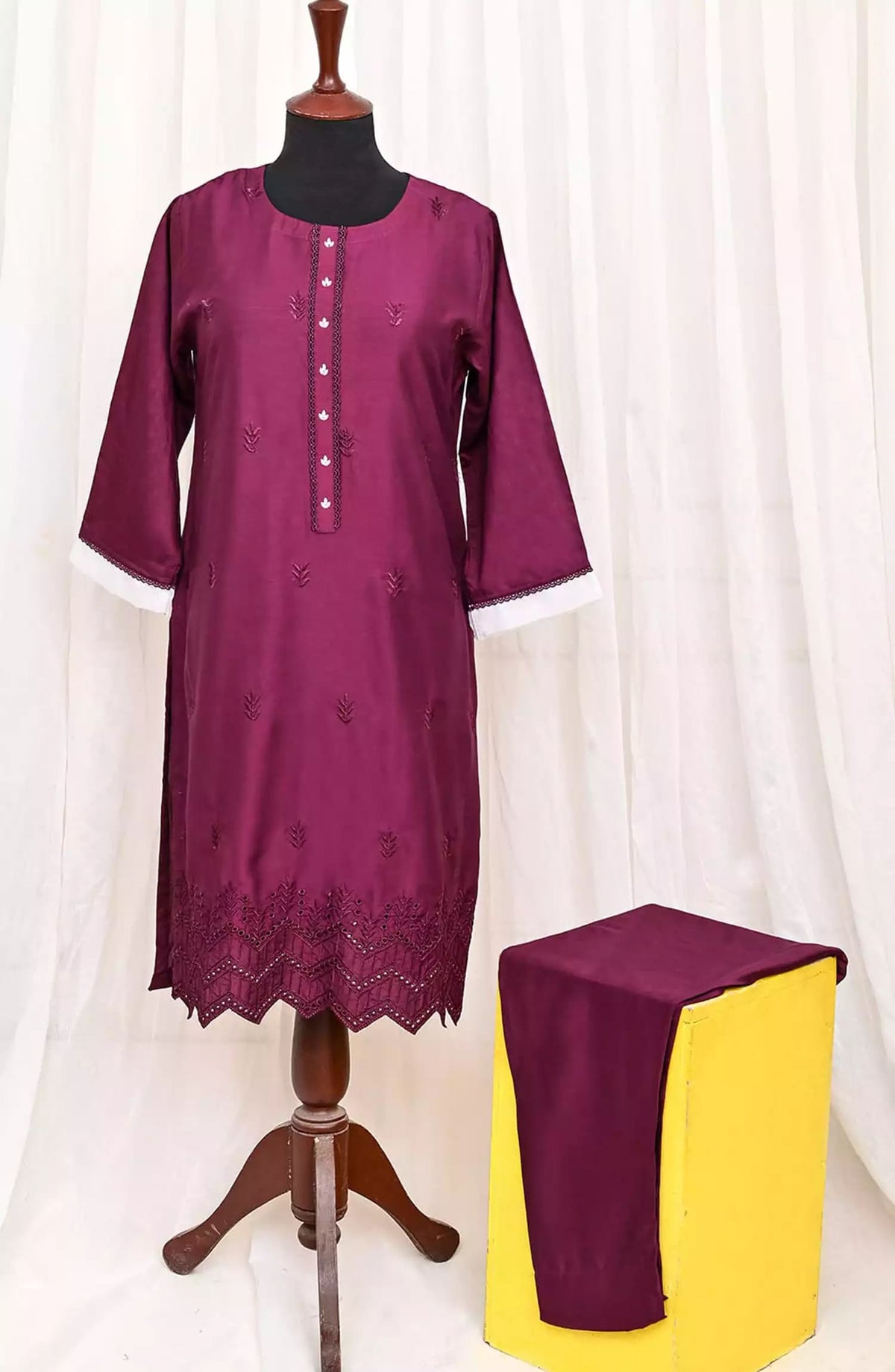 Artistic wear Pret Collection - chikankari plum