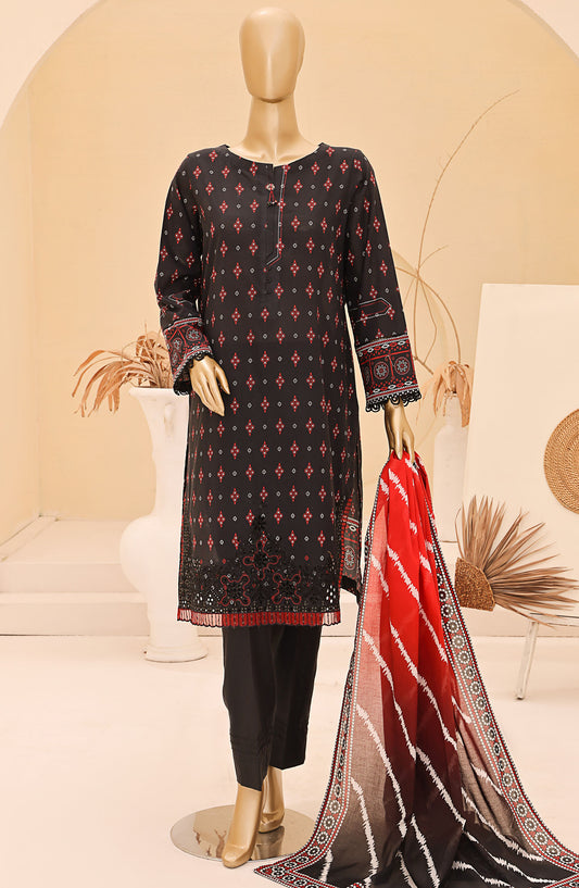 Chunri by HZ Textile Embroidered Lawn Unstitched 3 Piece Suit - CEC-919 - HZ25CHNEL - Black - Summer Collection