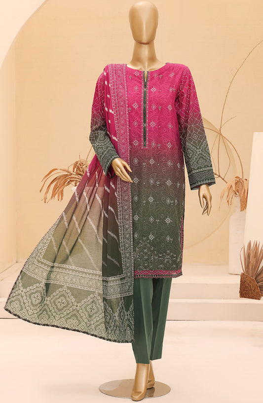 Chunri by HZ Textile Embroidered Lawn Unstitched 3 Piece Suit - CEC-923 - HZ25CHNEL - Pink - Summer Collection