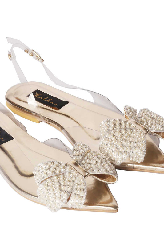 Malhaa Fashion Fancy Footwear Flats - MLH25FW - Cindrella 2 - Silver - Festive Collection