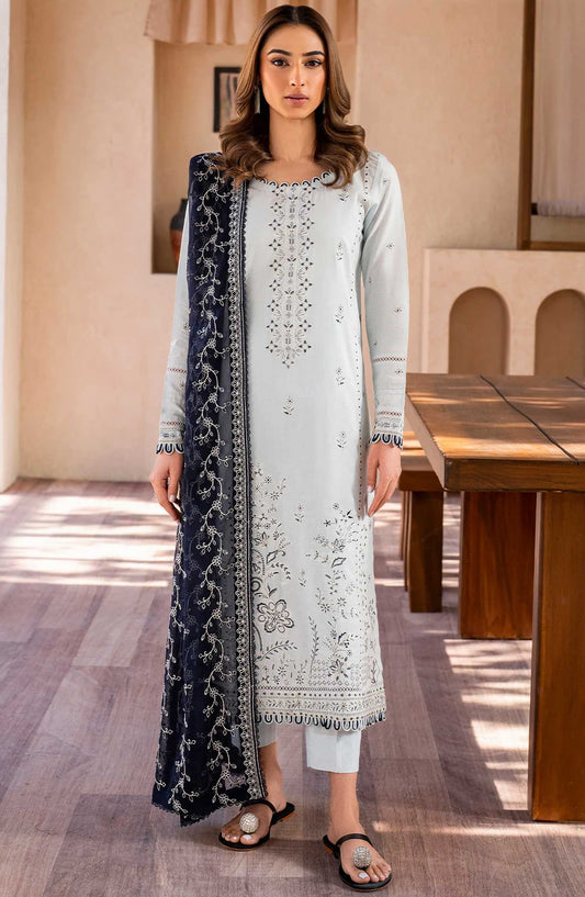 Zarif Embroidered Jacquard Stitched 3 Piece Suit - Claire - ZF25EL - Light Blue - Summer Collection