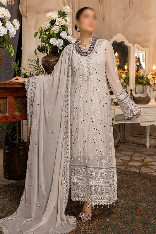 Merakish Unstitched Luxury Formal Collection 2023 - Cloud Gray