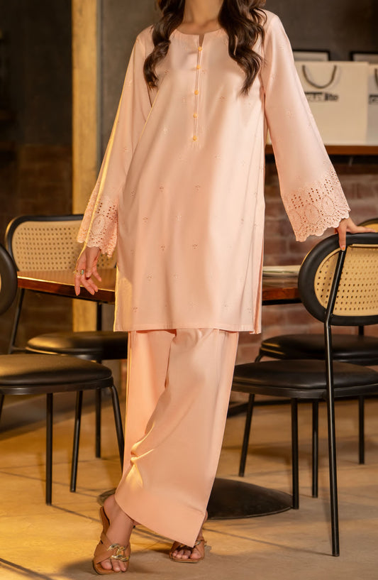 Casual Lite Embroidered Cotton Lawn Stitched 2 Piece Suit - Outfit-06 - CL25T70 - Pink - Summer Collection
