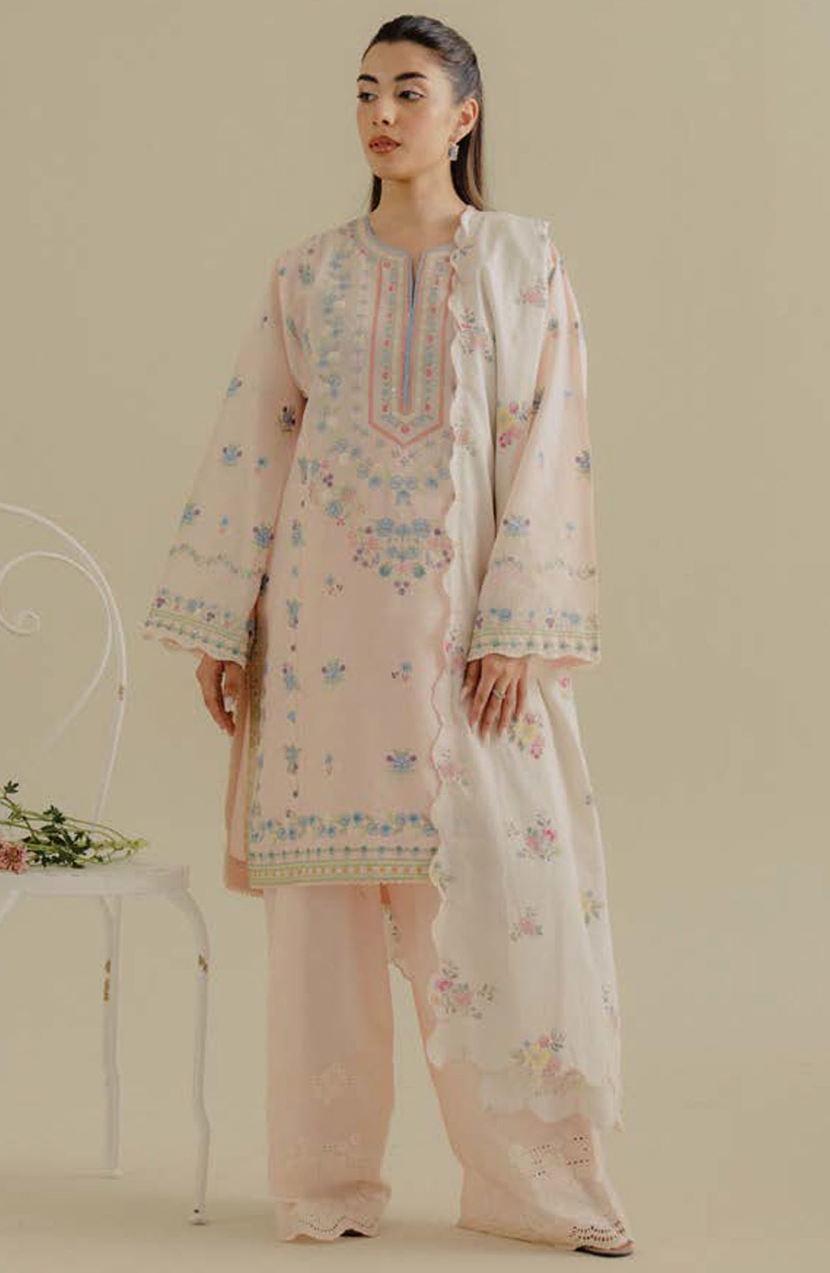 Coco by Zara Shahjahan Embroidered Jacquard Unstitched 3 Piece Suit - D-09-B Nyssa - ZS25CLD2 - Pink - Summer Collection