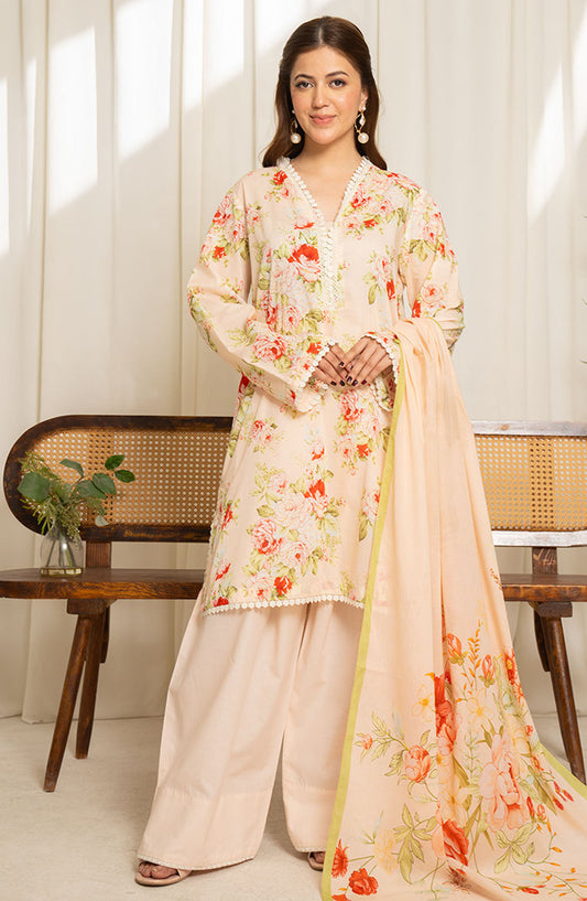Sule by Coco Printed Lawn Unstitched 3 Piece Suit - D-04 - ZS25CSV1 - Beige - Summer Collection