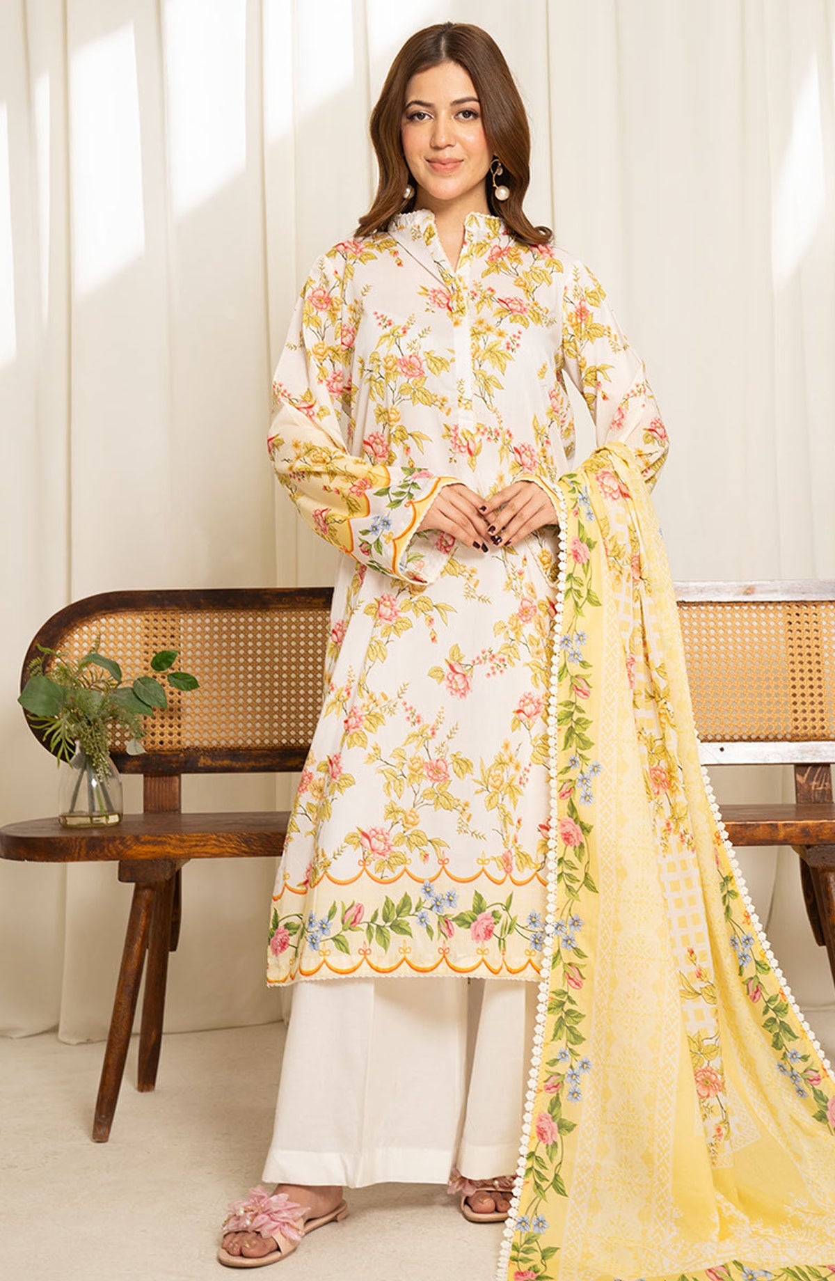 Sule by Coco Printed Lawn Unstitched 3 Piece Suit - D-02 - ZS25CSV1 - White - Summer Collection
