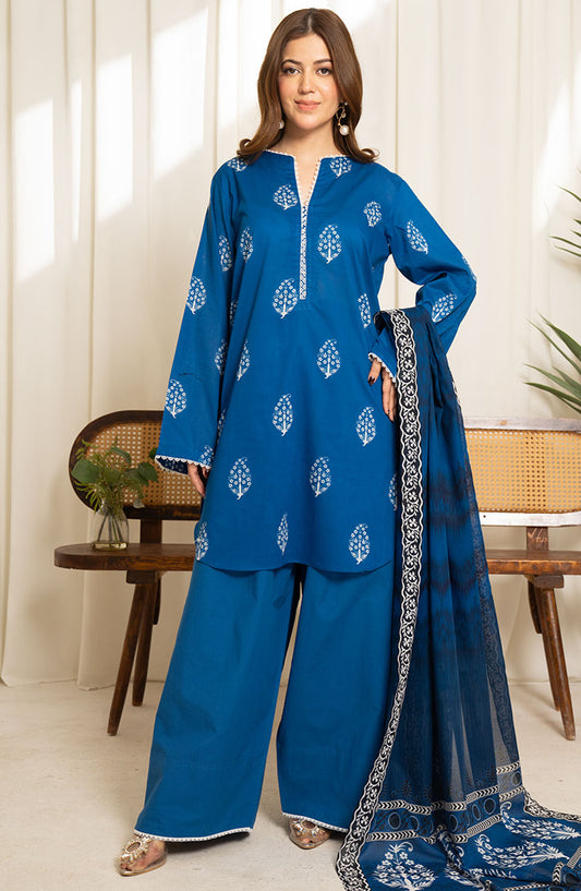 Sule by Coco Printed Lawn Unstitched 3 Piece Suit - D-01 - ZS25CSV1 - Blue - Summer Collection