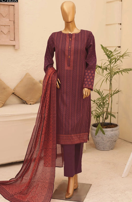 HZ Chunri Printed Lawn Collection 2024 - CPC 103 A