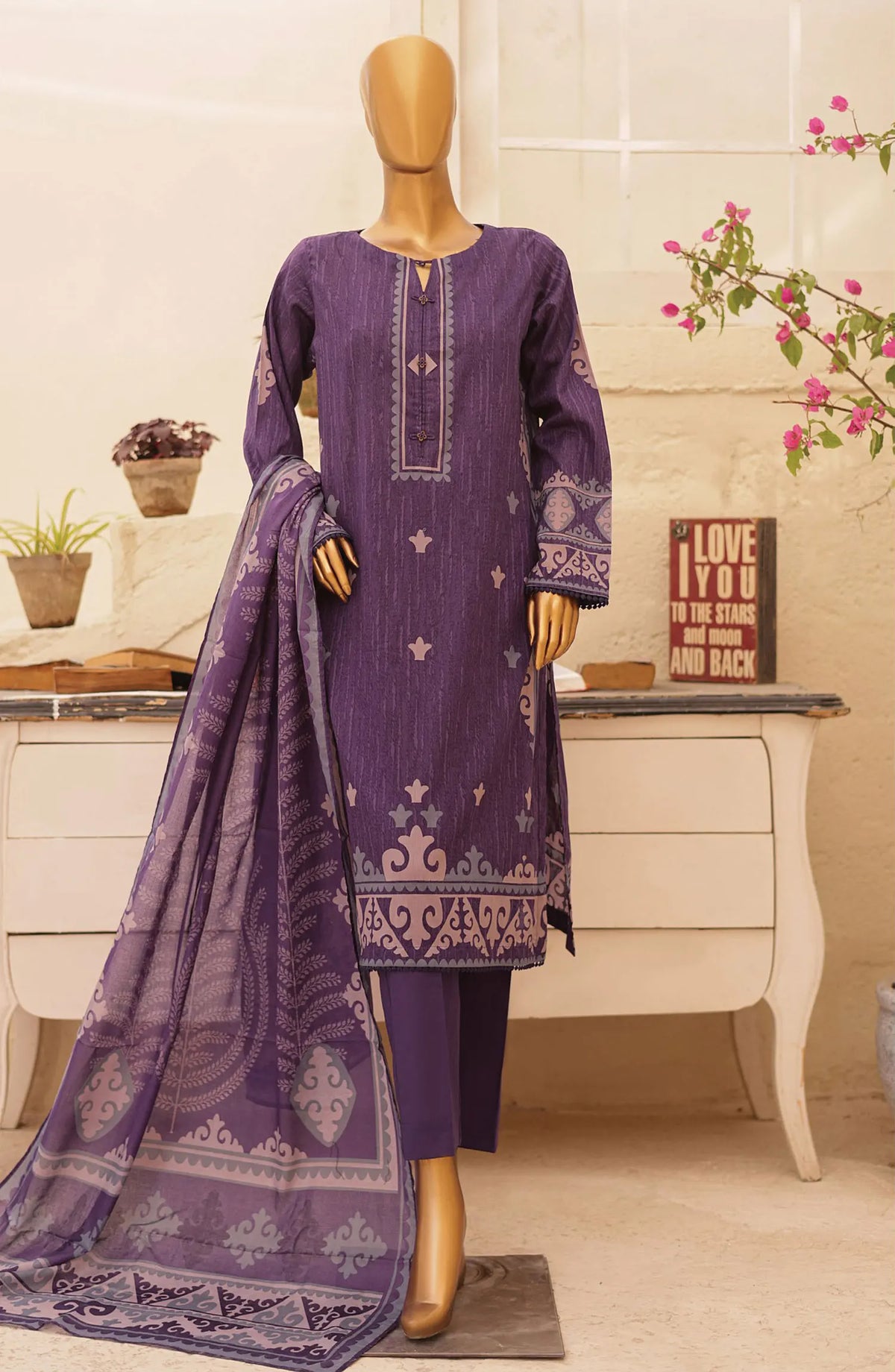 HZ Chunri Printed Lawn Collection 2024 - CPC 104 A