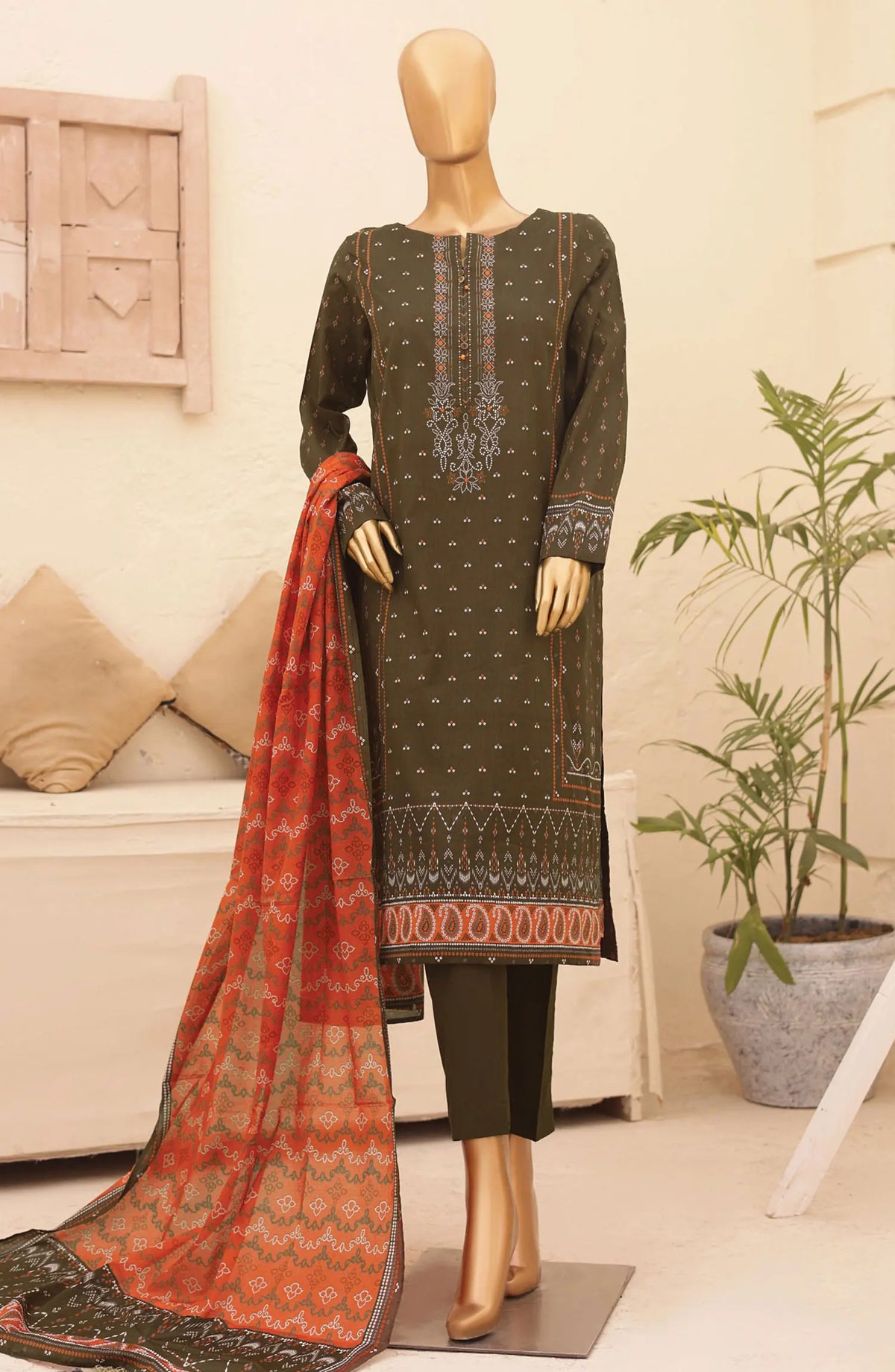 HZ Chunri Printed Lawn Collection 2024 - CPC 105 A