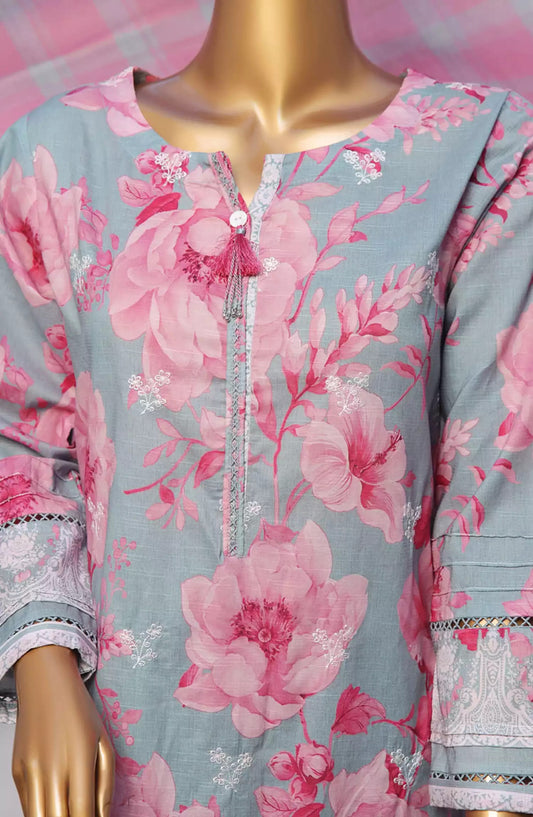 HZ Printkari RTW Printed Embroidered 3 PC Collection-CPK-804 BLUE PINK