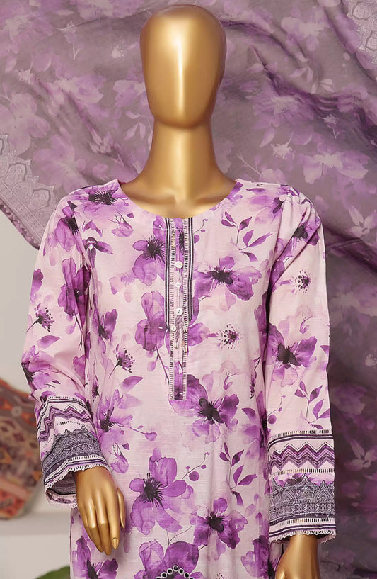 HZ Printkari RTW Printed Embroidered 3 PC Collection-CPK-808 PURPLE