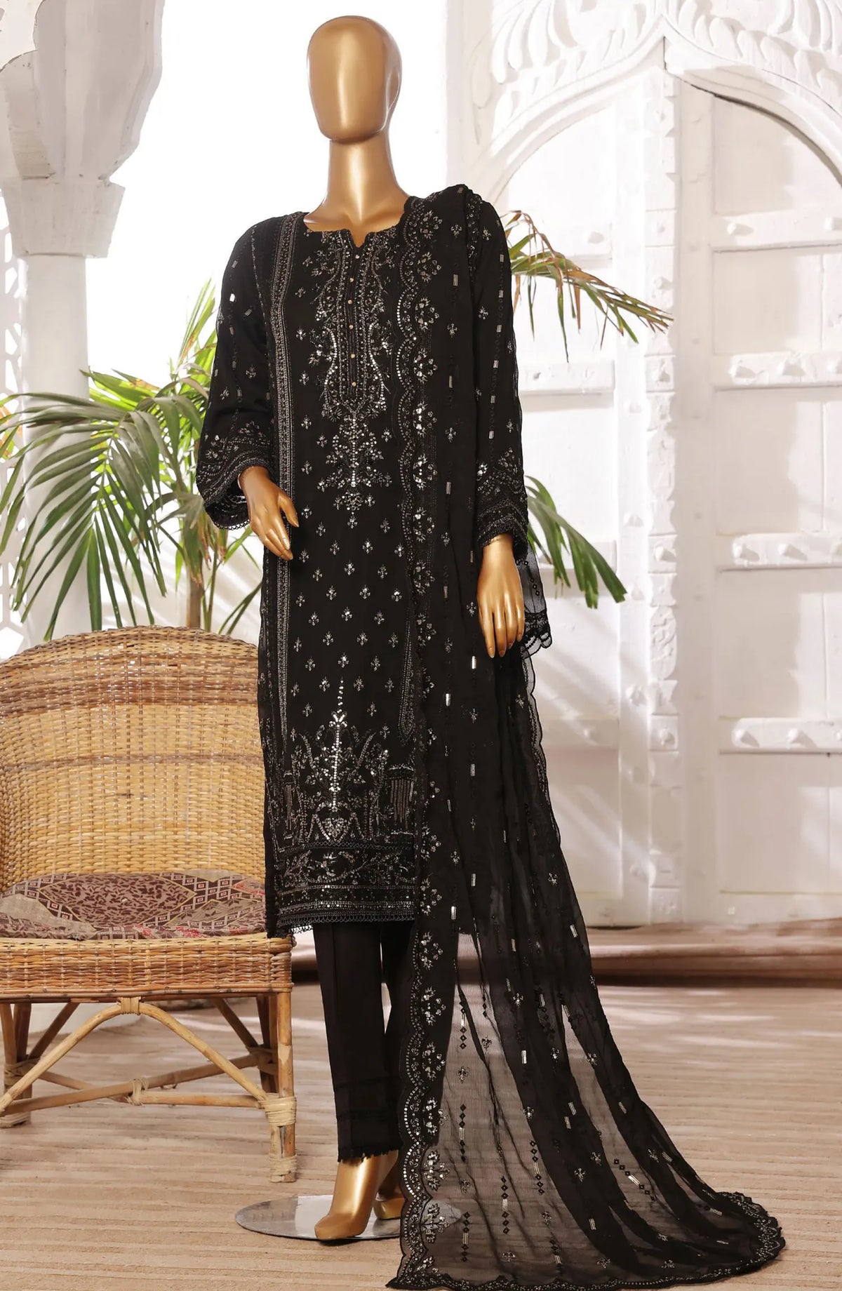 SADABAHAR Afsanay Luxury Chiffon Collection Vol 6 - CR 07 Black