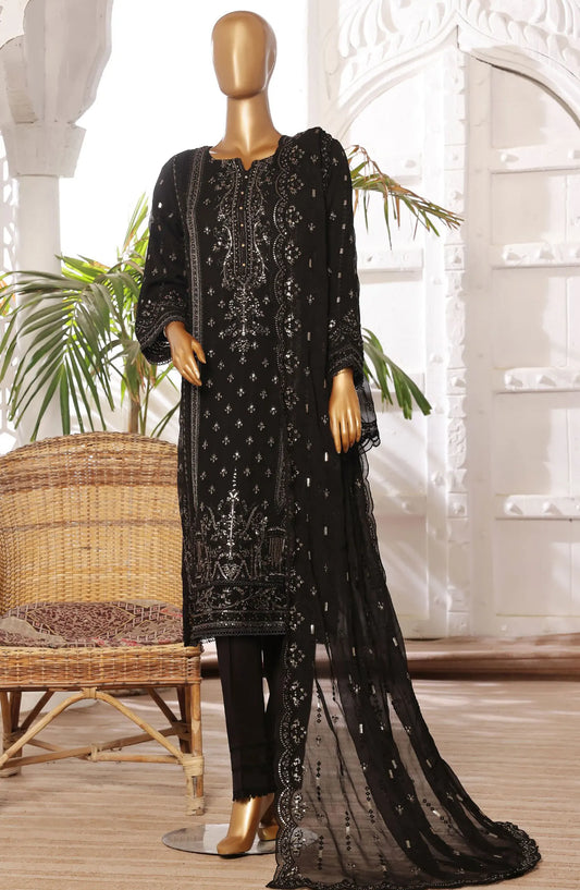 SADABAHAR Afsanay Luxury Chiffon Collection Vol 6 - CR 07 Black