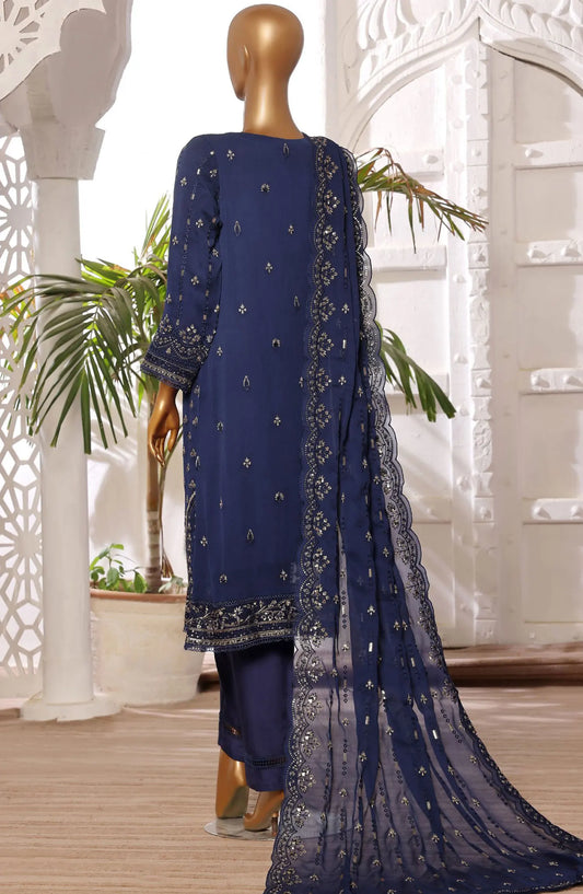 SADABAHAR Afsanay Luxury Chiffon Collection Vol 6 - CR 07 Blue
