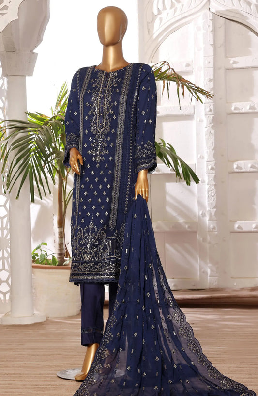 SADABAHAR Afsanay Luxury Chiffon Collection Vol 6 - CR 07 Blue