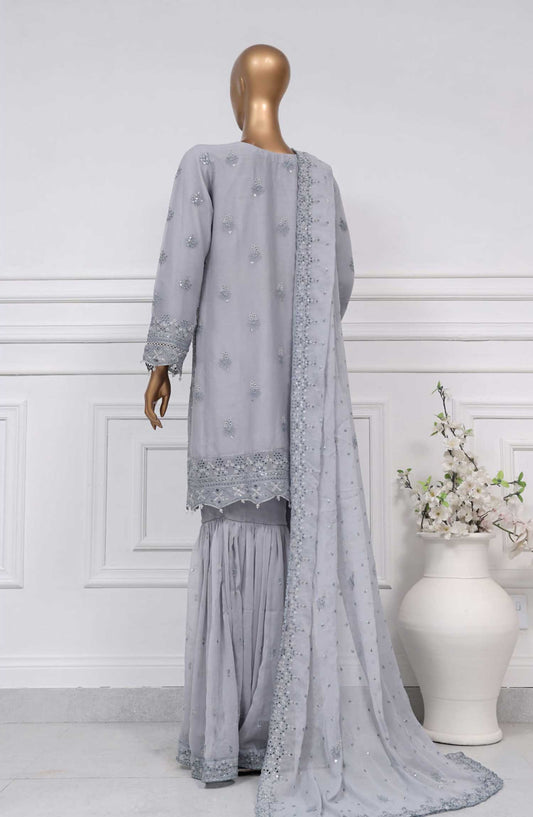 Afsanay by Sadabahar Embroidered Chiffon Stitched 3 Piece Suit - CR 26 - SD25AC - Blue Mist - Festive Collection