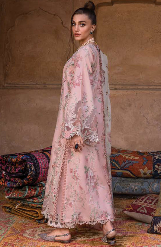 Crimson Embroidered Lawn Unstitched 3 Piece Suit - D-05-A Lavender Fall - CR25LL - Pink - Summer Collection
